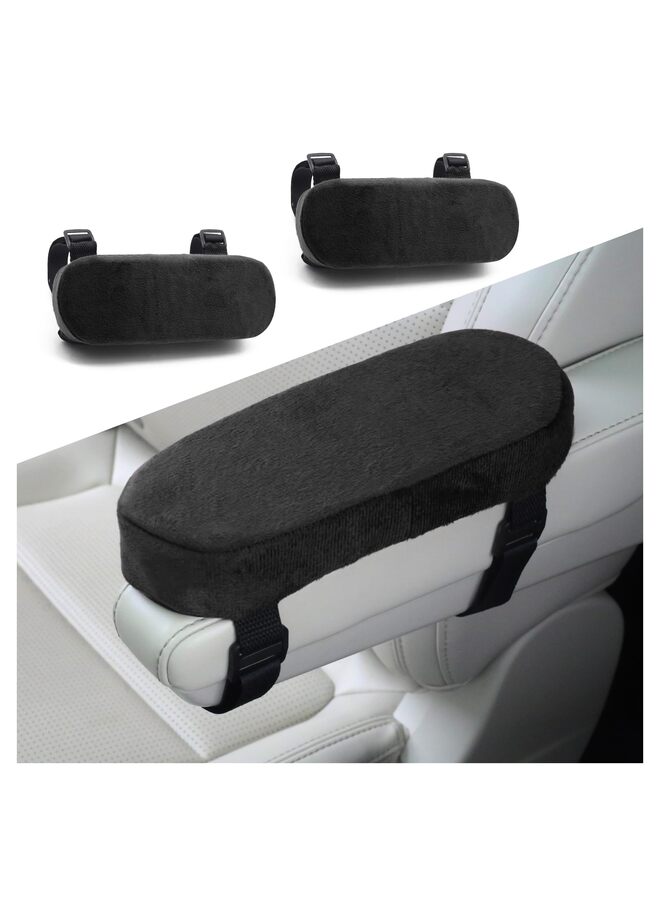 2PCS Car Seat Armrest Covers,Anti-Scratch Car Arm Rest Cover Protectors,Durability & Comforts Car Armrest Pad,Universal Car Accessories Interior for Cars,SUVs,Trucks(Black) - Image 1