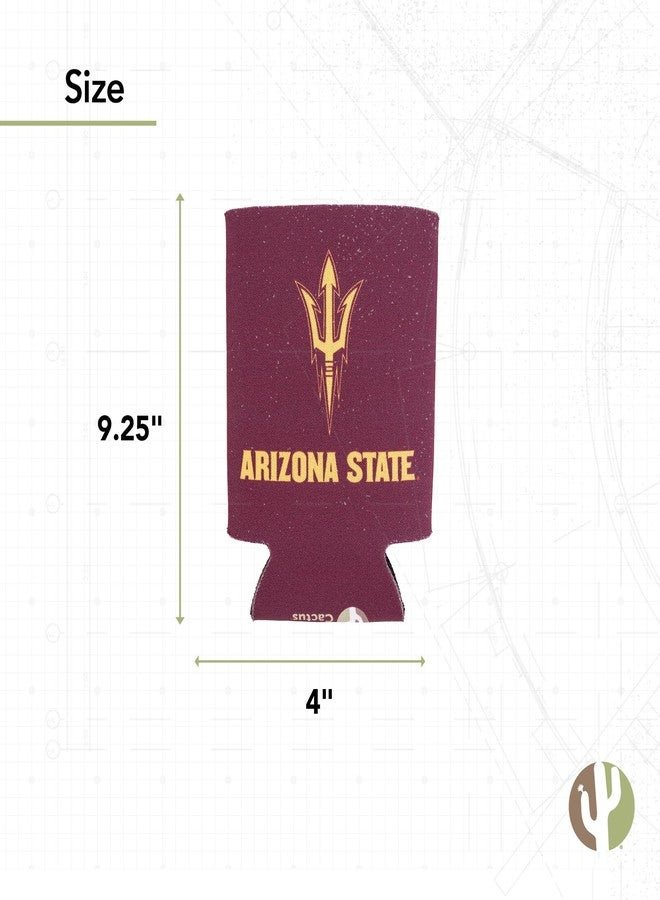 ديزرت كاكتوس حافظة علب مشروبات من ديزرت كاكتوس، جامعة ولاية أريزونا، مبرد مشروبات ASU Sun Devils، عبوة واحدة من الفوم، حامل علب سعة 12 أونصة، جانب واحد (التصميم أ) - Image 4