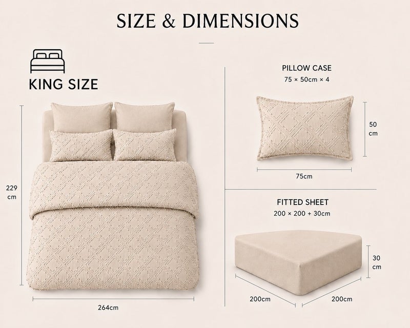 HOMETOPIA Luxury King Size 6-Piece Comforter Set 264×229 cm – Embossed Fabric, Ultra Soft & Breathable Fabric, Comfortable, All-Season Use, Premium Quality, Ideal for AC Rooms & Home Use in Saudi Arabia. - Image 4