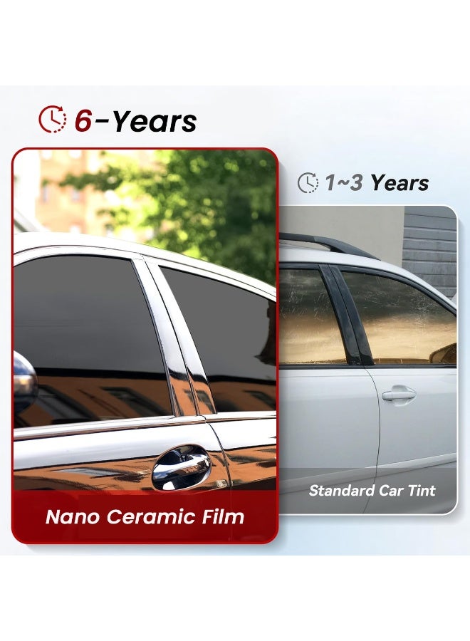 فانتوم فيلم نوافذ سيارة Phantom Pro Max Nano Ceramic لسبعة مقاعد، مع عزل حراري بنسبة 99%، وحجب للأشعة فوق البنفسجية والوهج، وطبقة عازلة للحرارة بنسبة 70% من الأمام، و20% من الخلف والوسط، ومقاومة للخدش، وسهلة التركيب، وطبقة تظليل عالية الجودة. - Image 3