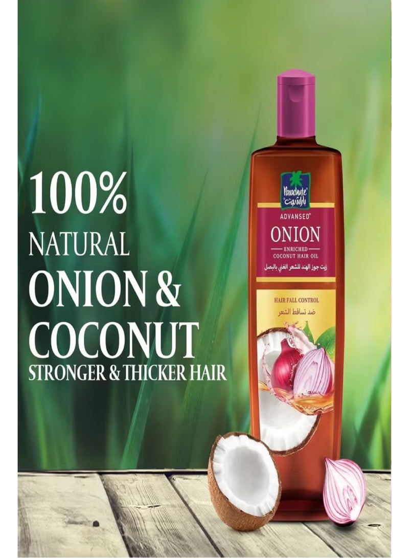 باراشوت زيت جوز الهند لنمو الشعر الغني بالبصل يتحكم في تساقط الشعر 300 مل - Image 4