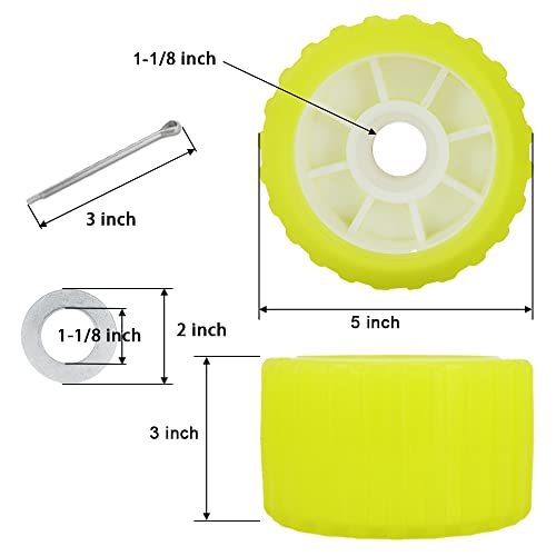 LIAULIADLL 3 Inch Width x 5 Inch OD Ribbed Wobble Roller Kit/Poly Ribbed Wobble Roller - Image 2