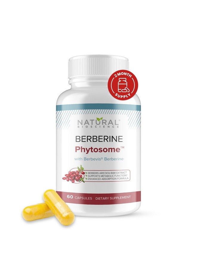 Natural BioScience Berberine Phytosome with Berbevis, 550mg Enhanced Absorption Supplement for Metabolic Support & Heart Health, Highly Bioavailable Berberine Complex, Gluten-Free, Non-GMO, 60 Vegetarian Capsules - Image 1