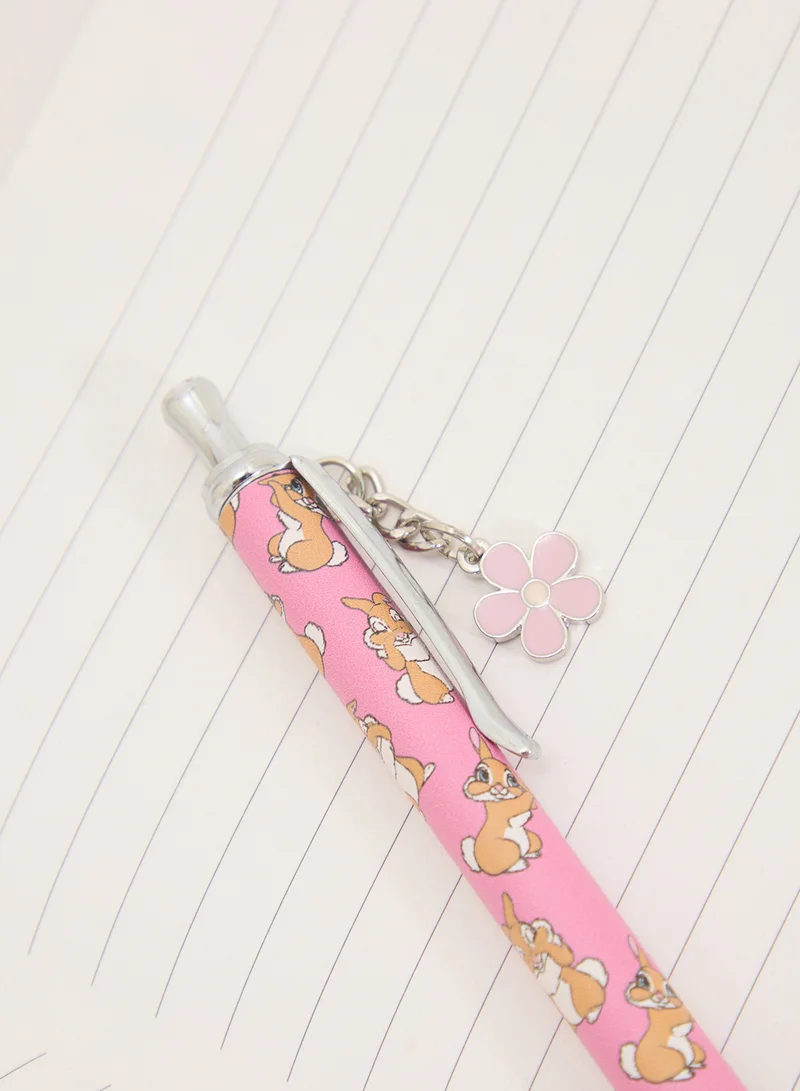 Skinnydip London Pink Patterned Pen With Charm