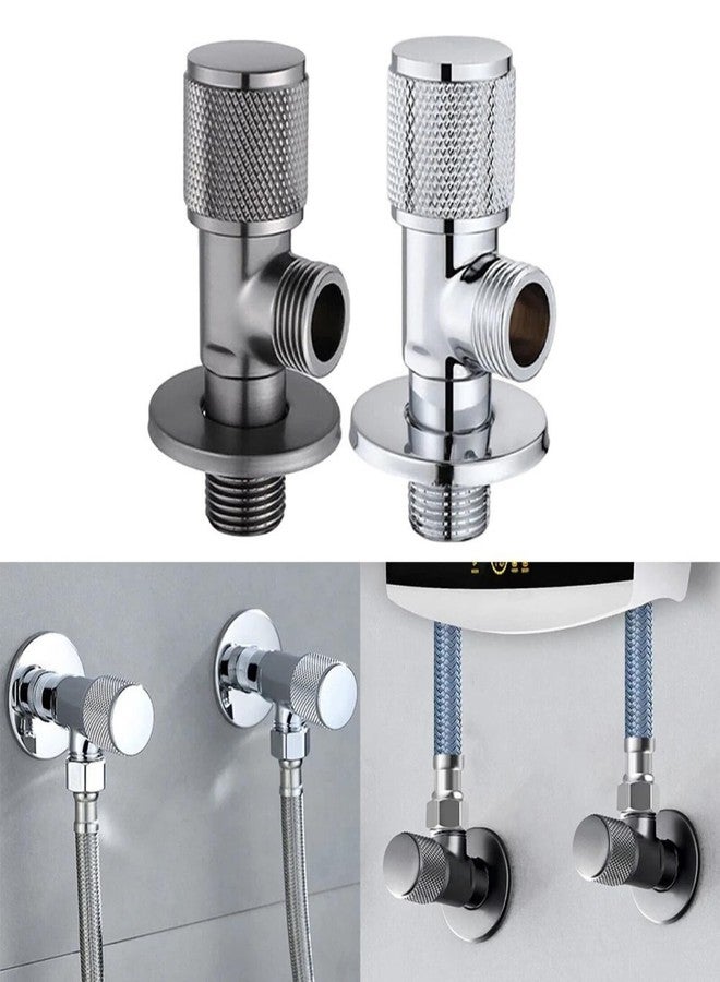 GSAINTLY® Brass Angle Valve for Bathroom & Kitchen | Heavy Duty Brass Angle Cock with Flange | Stop Valve/Stop Cock, Rust-Proof, Wall Mounted (Grey) - Image 4