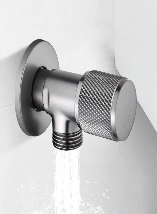 GSAINTLY® Brass Angle Valve for Bathroom & Kitchen | Heavy Duty Brass Angle Cock with Flange | Stop Valve/Stop Cock, Rust-Proof, Wall Mounted (Grey) - Image 2