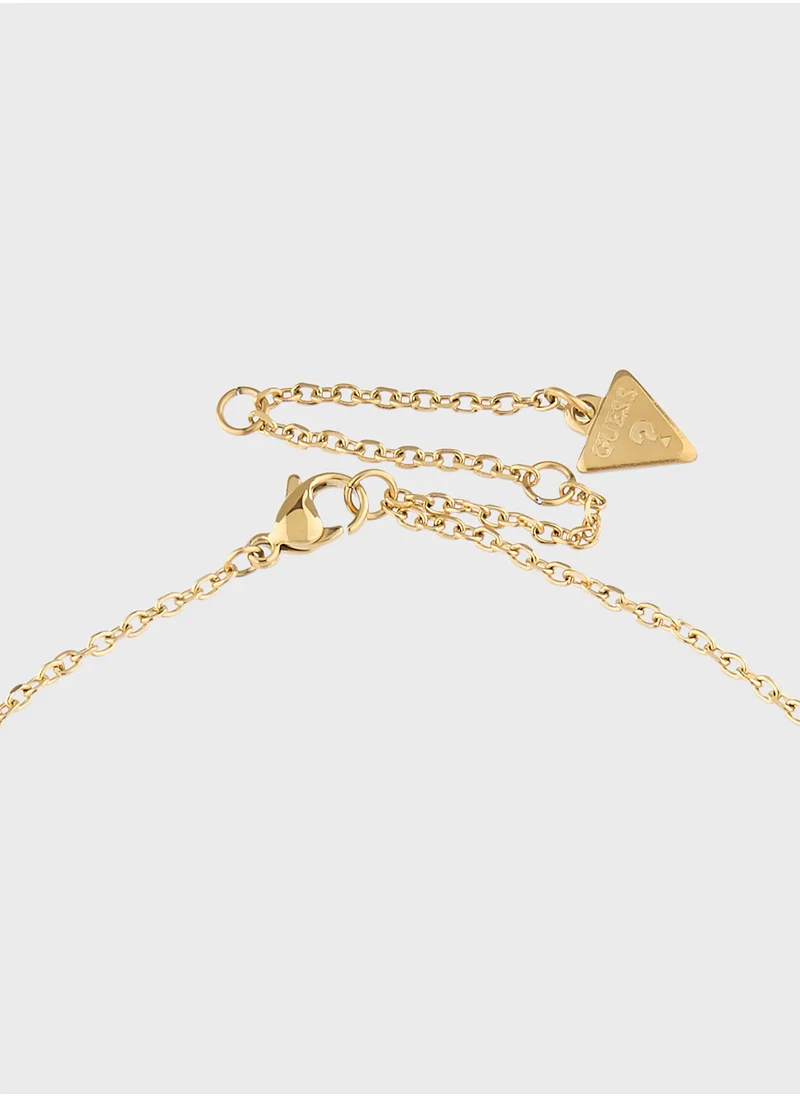 جس Jubn05018Jwygt/U 16-18 Inch Pave Heart Necklace