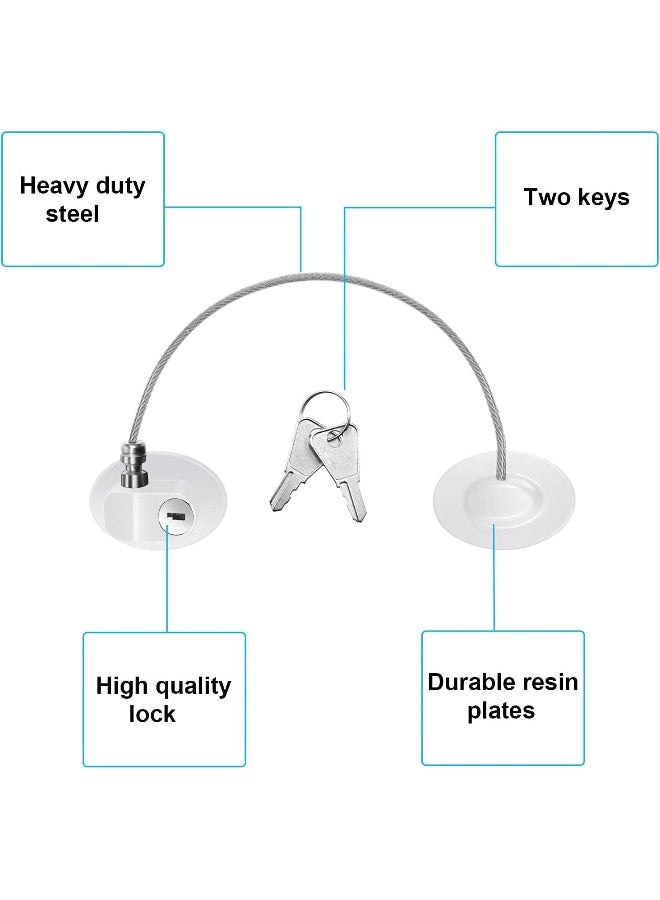 Hotop 4 Pack Cabinet Locks with Keys Mini Fridge Refrigerator Locks for Kids Toddlers Self Adhesive Child and Baby Proofing Safety for Deep Freezer Drawers Doors Latch(White) - Image 3