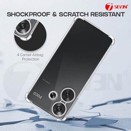 7-Seven 7SEVEN® Back Cover for Poco F6 5G Transparent Mobile Back Case Shock Proof Design Camera Edges Protection Crystal Clear Phone Case Silicon Soft TPU and Flexible Bumper Phone Cover - Image 4
