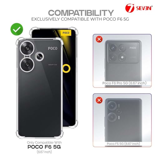 7-Seven 7SEVEN® Back Cover for Poco F6 5G Transparent Mobile Back Case Shock Proof Design Camera Edges Protection Crystal Clear Phone Case Silicon Soft TPU and Flexible Bumper Phone Cover - Image 2