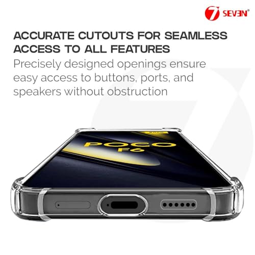 7-Seven 7SEVEN® Back Cover for Poco F6 5G Transparent Mobile Back Case Shock Proof Design Camera Edges Protection Crystal Clear Phone Case Silicon Soft TPU and Flexible Bumper Phone Cover - Image 5