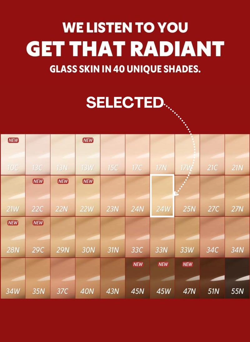 Tirtir Red Foundation - 24W Soft Beige-  Flawless Coverage with Skincare Benefits | Hydrating, Long-Lasting, Lightweight Formula for All Skin Types | Reduces Imperfections and Evens Skin Tone - Image 3