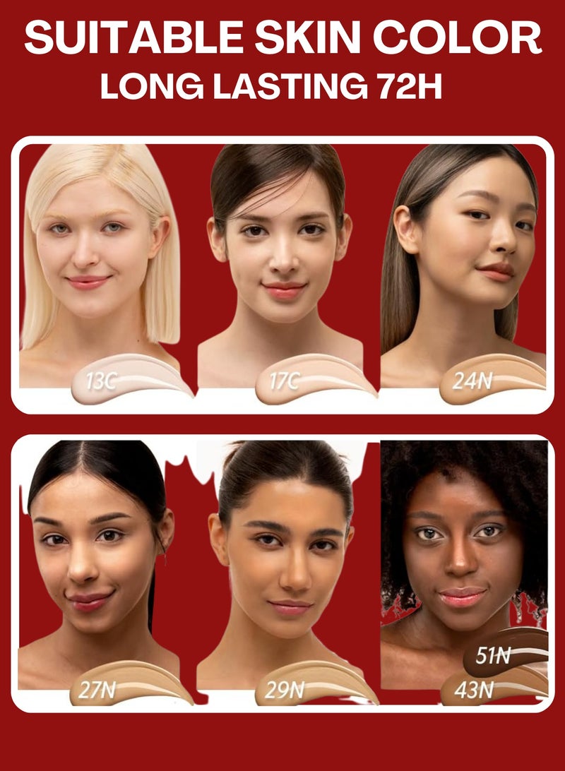 Tirtir Red Foundation - 24W Soft Beige-  Flawless Coverage with Skincare Benefits | Hydrating, Long-Lasting, Lightweight Formula for All Skin Types | Reduces Imperfections and Evens Skin Tone - Image 4