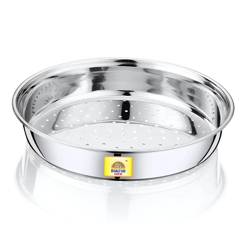 Rakesh Gold Steel-Stainer for Kitchen use – Multi-Use Channi for Kitchen/Steel Chalni with Holes for Wheat | (Stainless Steel) (Hole CHALNI, Regular Size) (Regular Size, Hole CHALNI) - Image 5
