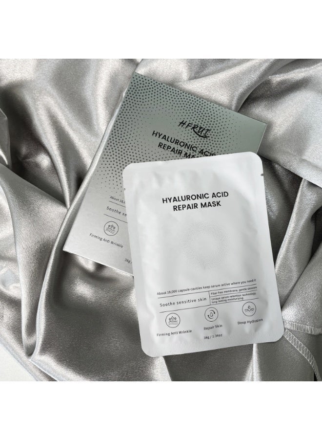 HFRUI Hyaluronic Acid Repair Sheet Mask - Deep Hydration & Skin Repair - Microcrystalline Hydrolyzed Collagen & Tremella Extract - Soothing Care for Sensitive Skin - 38g × 4pcs - Image 3