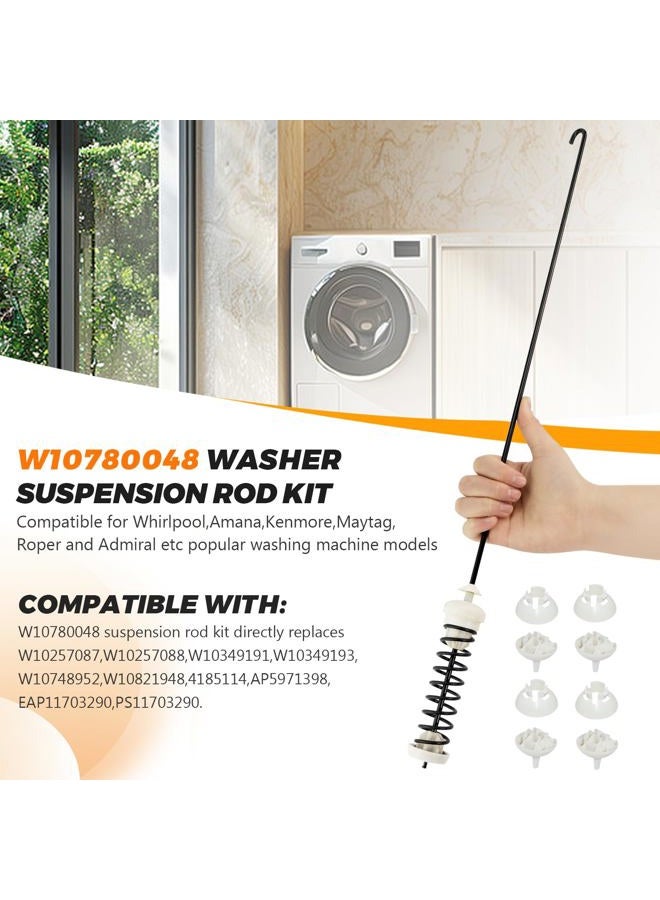 Blutoget Updated W10780048 Washer Suspension Rod Kit - Fit for Whirlpool WTW4800XQ4 WTW4800XQ1 WTW4800XQ2, May-tag MVWC200XW2, Admiral ATW4675YQ1,W10257087, W10257088-5 Year Warranty (Pack of 4) - Image 3