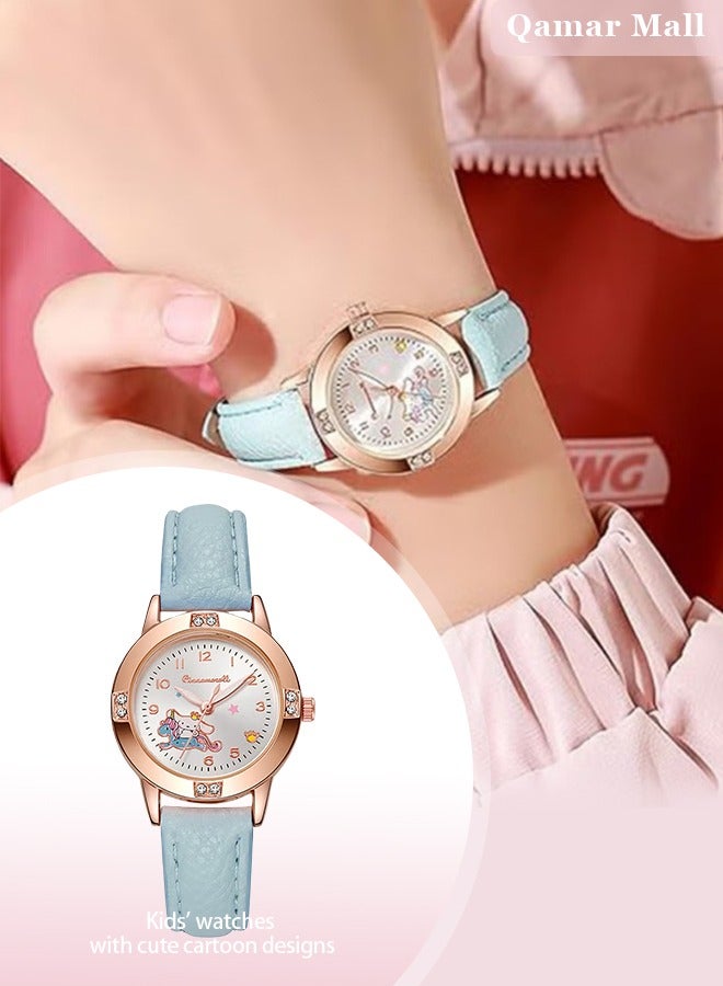 1 Pcs Kids Watches for Girls, Toddler Watches Cute Cartoon,Children Wrist Watch Easy Read Time Teacher Waterproof Watch(Blue) - Image 1