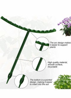 Generic Plant Support Garden Flower Support Stake Half Round Plant Support Ring Plastic Plant Cage Holder Flower Pot Climbing Trellis for Small Plant Flower Vegetable 10 PCS  - Image 2