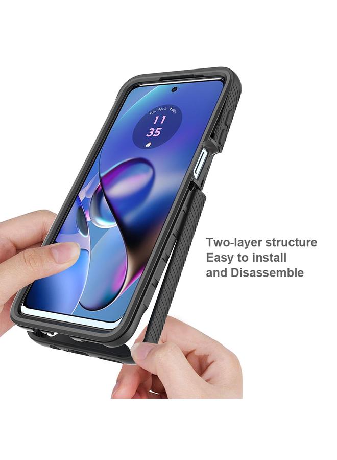 S-TOP Case For Motorola Moto G54 Starry Sky Solid Color Series PC + TPU Phone Case with PET Film - Image 3