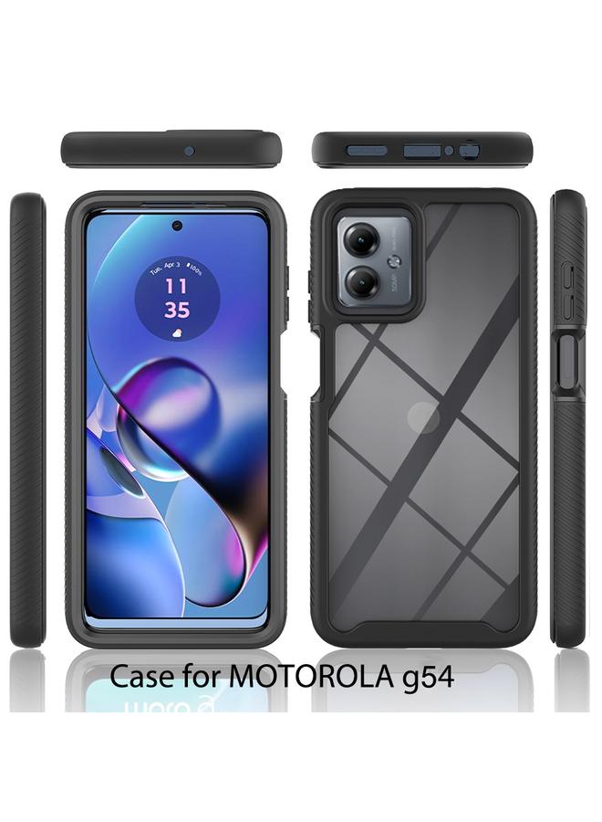 S-TOP Case For Motorola Moto G54 Starry Sky Solid Color Series PC + TPU Phone Case with PET Film - Image 2