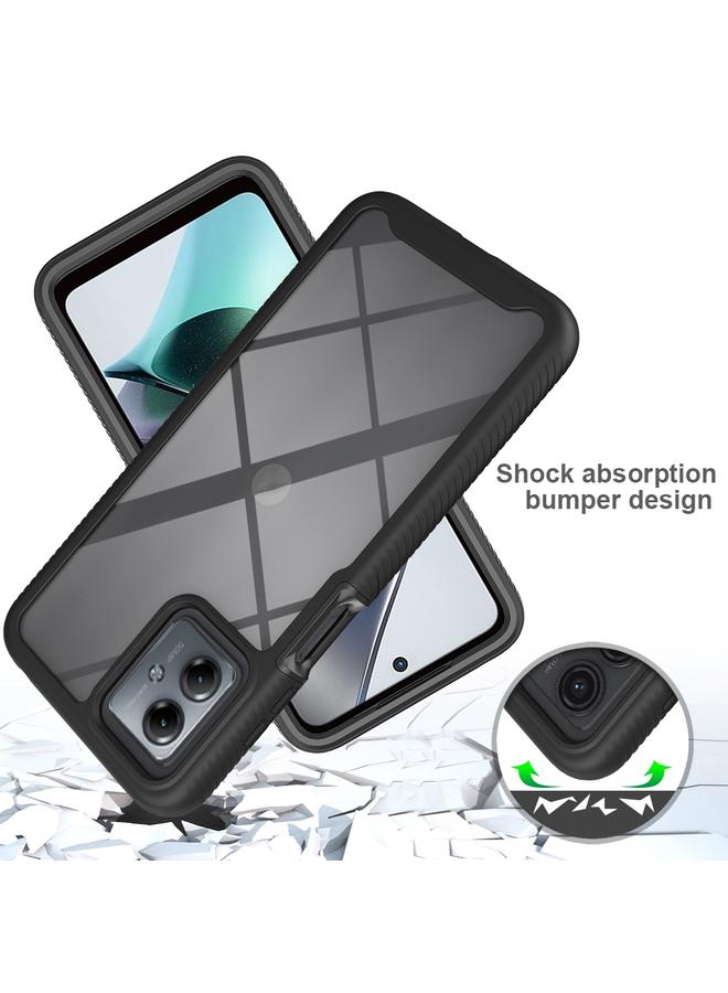 S-TOP Case For Motorola Moto G54 Starry Sky Solid Color Series PC + TPU Phone Case with PET Film - Image 5