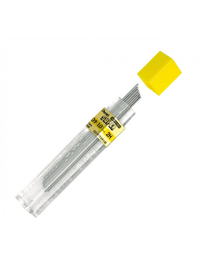 Pentel قلم رصاص بنتل سوبر هاي بوليمر، سمك 0.9 مم، 2H، 180 قطعة من الرصاص (50-9-2H) - Image 2