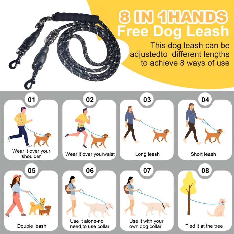 Red Large Multi Functional Hands Free Dog Leash For Walking Running - Image 5