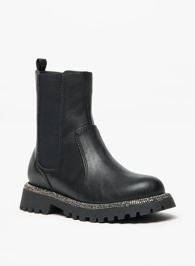 Little Missy Girls Solid Ankle Boots with Zip Closure - Image 3