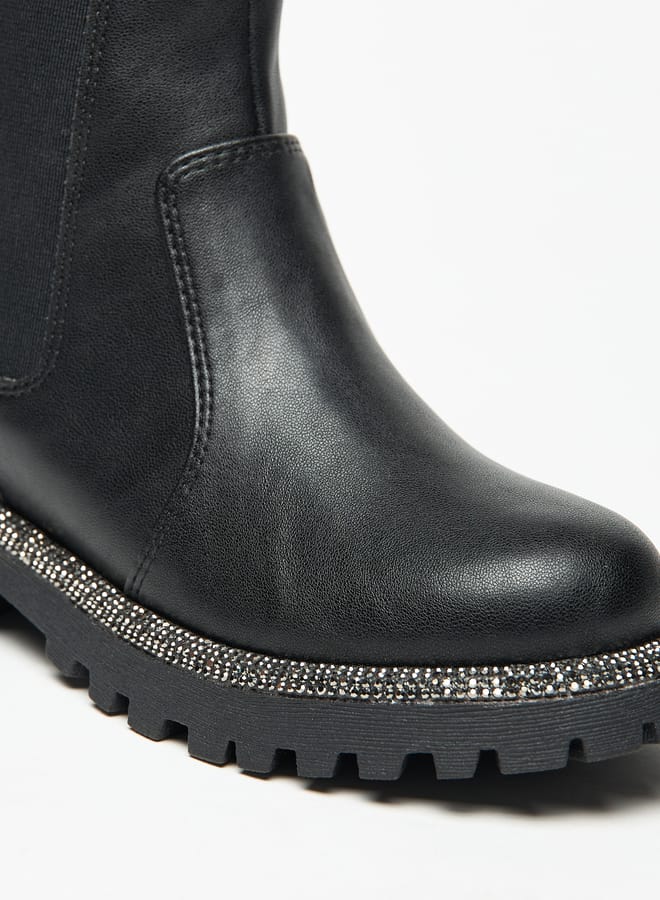 Little Missy Girls Solid Ankle Boots with Zip Closure - Image 5