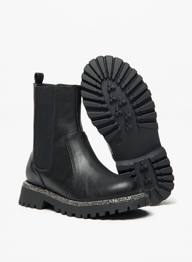 Little Missy Girls Solid Ankle Boots with Zip Closure - Image 4