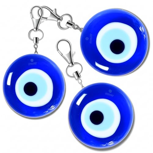 Stewit® Evil Eye Charm - Bag, Purse, Key, Buggy, Stroller, Protection, Nazar Boncuk, Dog Tag, Gold Pendant, Zipper Pull (Pack Of 3) - Image 1
