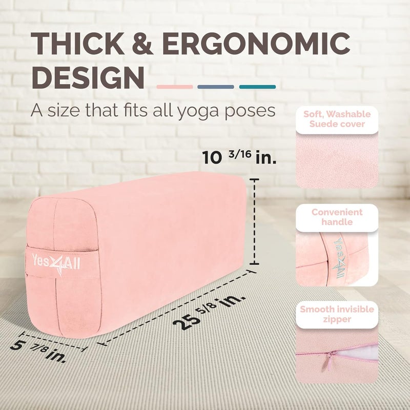 Yes4All وسادة يوغا بوسطن ثلاثية الطبقات من Yes4All لليوغا الاستعادة والتأمل ودعم اليوغا المتنوع وتوازن تعديل الوضعيات - Image 2