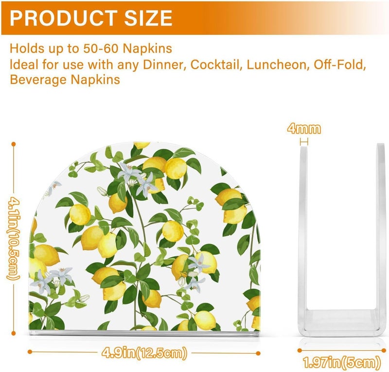 xigua Lemon Acrylic Napkin Holder Clear Plastic Cocktail Napkin Holder for Kitchen Restaurant Tables - Image 3