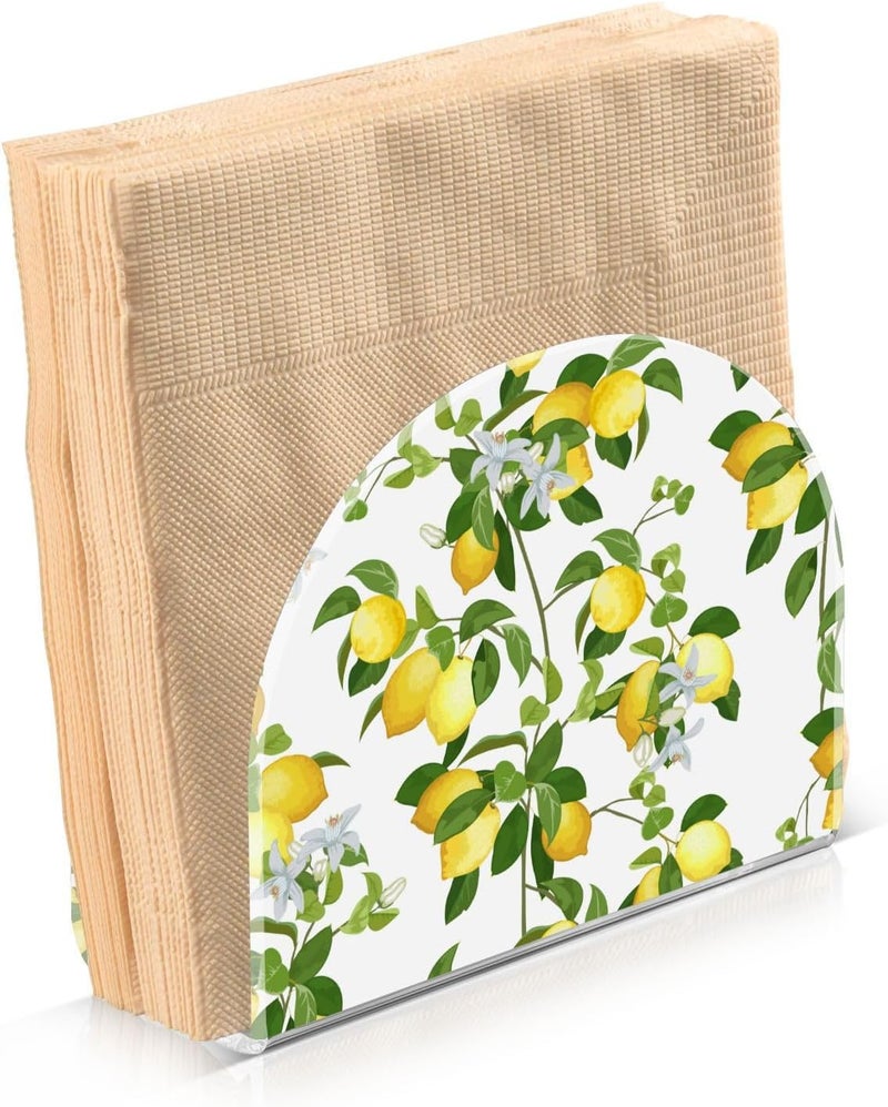xigua Lemon Acrylic Napkin Holder Clear Plastic Cocktail Napkin Holder for Kitchen Restaurant Tables - Image 2
