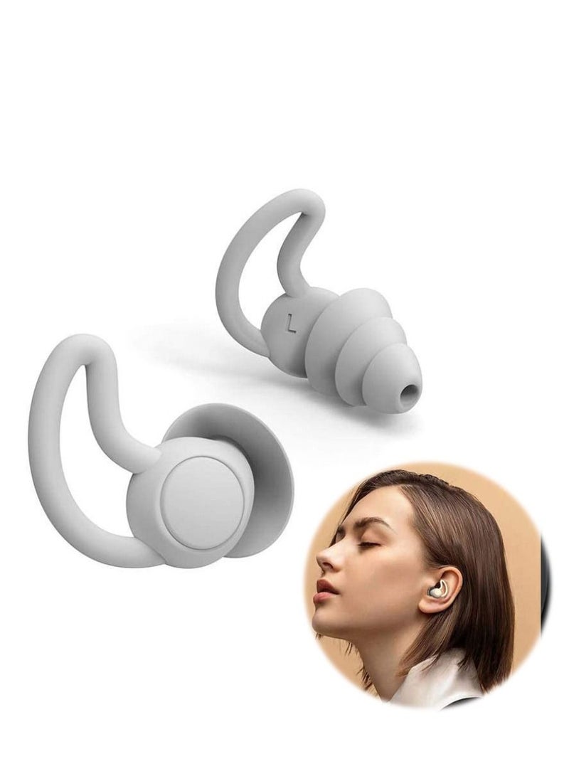 SYOSI Reusable Silicone Ear Plugs Noise Reduction Earplugs, Easy to Use and Carry, Sleeping Ear Plugs Ear Caps for Light Sleeper Work Read TravelLightweight and Small  - Image 1
