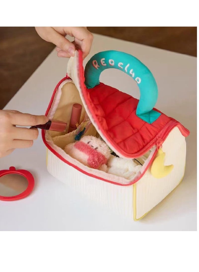 general Cute house skin care storage bag Capacity cosmetic bag portable travel toiletries storage bag - Image 3