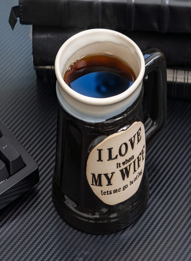 Maxam Ceramic Coffee Mug, Tea Cup for Office and Home, 16 Ounces, Featuring I Love It When My Wife Let's Me Go Hunting - Image 4