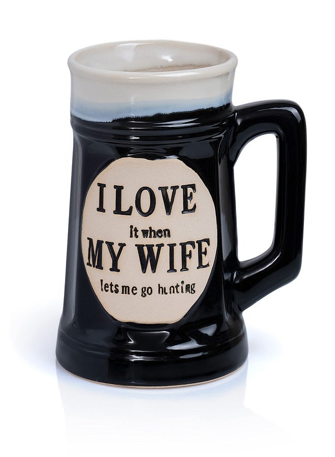 Maxam Ceramic Coffee Mug, Tea Cup for Office and Home, 16 Ounces, Featuring I Love It When My Wife Let's Me Go Hunting - Image 1
