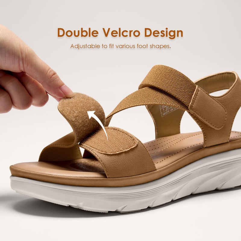 Vilanva Women's Comfortable Walking Sandals Brown Size 8 - Image 4