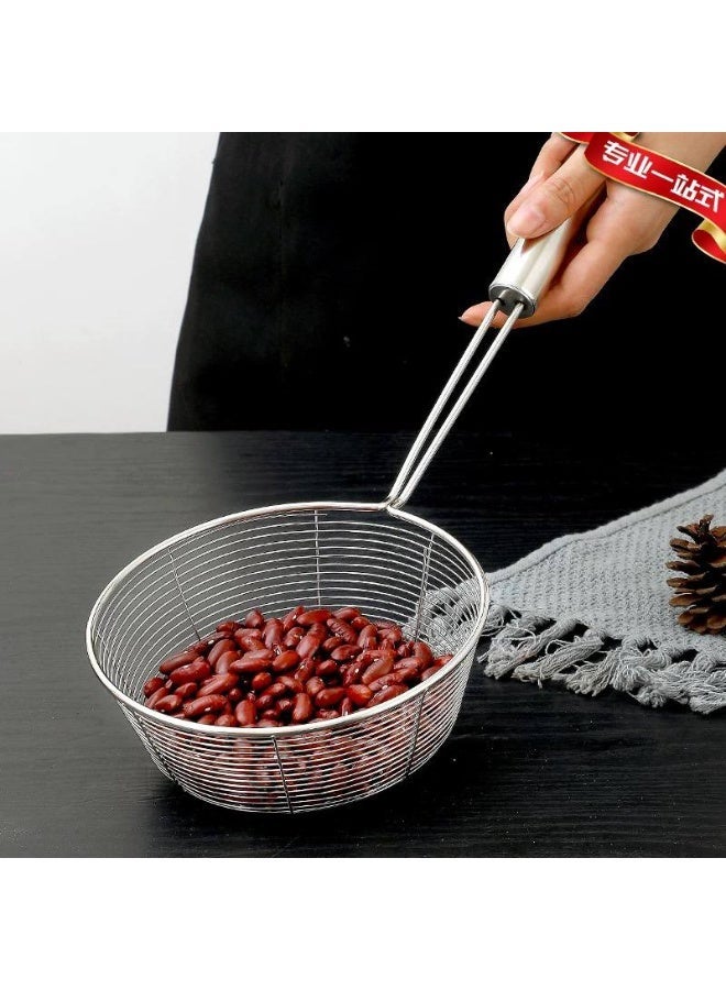 مصفاة عنكبوتية للمطبخ، ملعقة مثقبة من الفولاذ المقاوم للصدأ لتصفية المعكرونة بطول 15 سم، مصفاة طعام الطماطم، مغرفة لتصفية المعكرونة، الطبخ وقلي الطعام في المطبخ. - Image 3