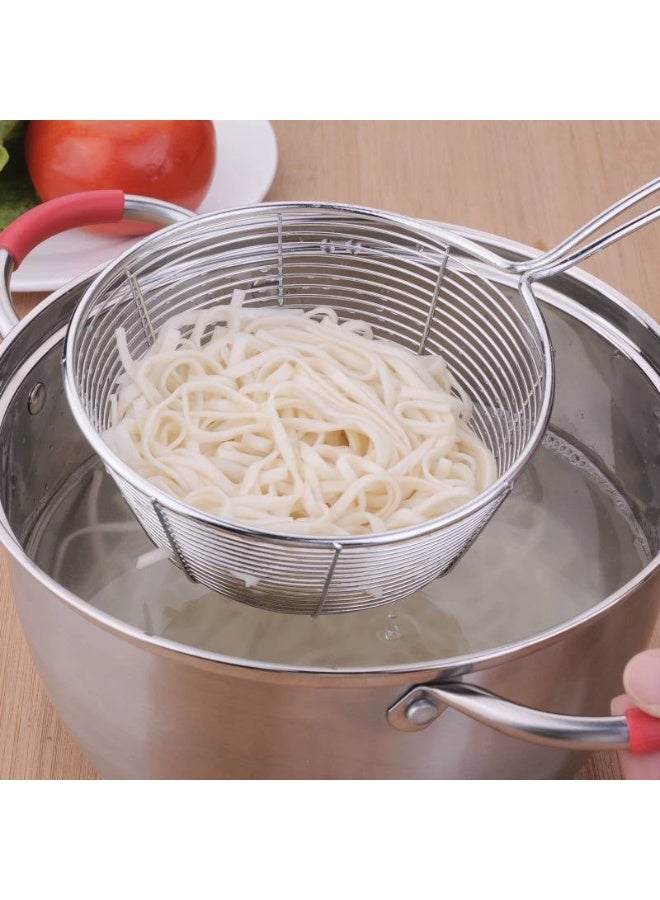 مصفاة عنكبوتية للمطبخ، ملعقة مثقبة من الفولاذ المقاوم للصدأ لتصفية المعكرونة بطول 15 سم، مصفاة طعام الطماطم، مغرفة لتصفية المعكرونة، الطبخ وقلي الطعام في المطبخ. - Image 2