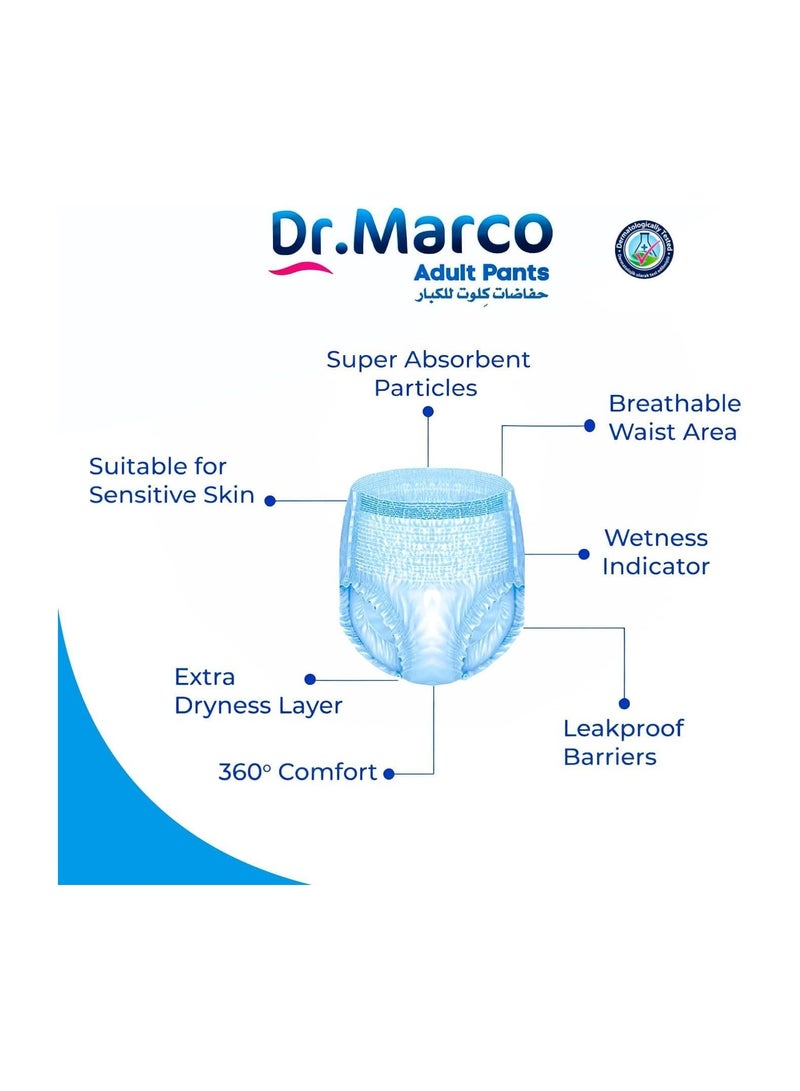 Dr. Marco Adult Culotte Diaper, Size Large, 30 Count Turkish made pull-up Pants with Wetness Indicator, Italian Technology - Image 3