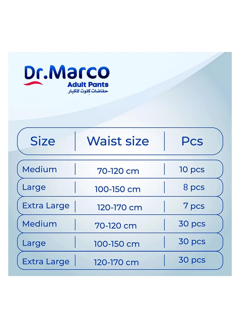 Dr. Marco Adult Culotte Diaper, Size Large, 30 Count Turkish made pull-up Pants with Wetness Indicator, Italian Technology - Image 4