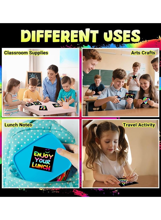 ZMLM Rainbow Scratch Paper Art Crafts Mini Notes Kids Gifts 4 5 6 7 8 9 10 Years Old Girls Boys Students Teens Classroom Prizes Supplies School Birthday Party Travel Toy  - Image 5
