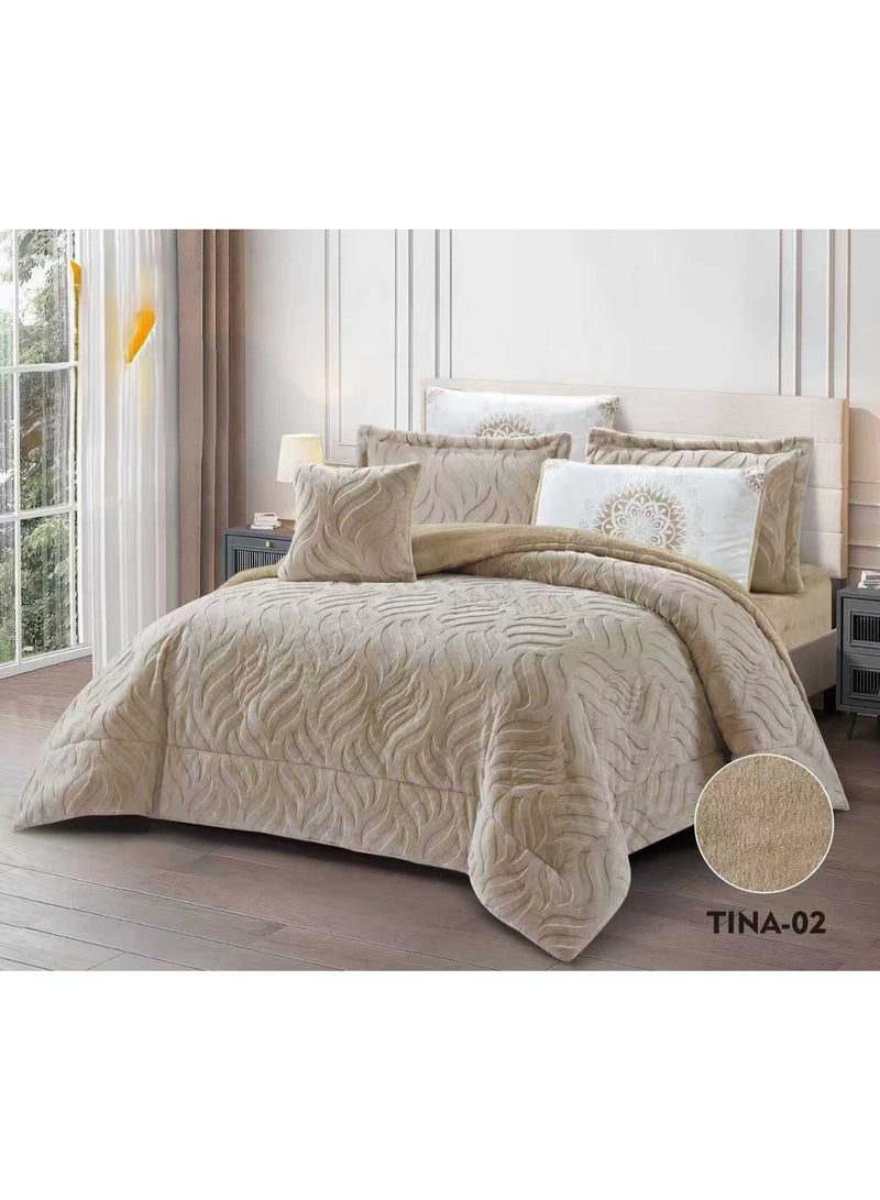 مارك مفرش سرير نفرين شتوي ملكي فخم بتصميم حصر ليمنحك الدفئ والراحة - Image 1