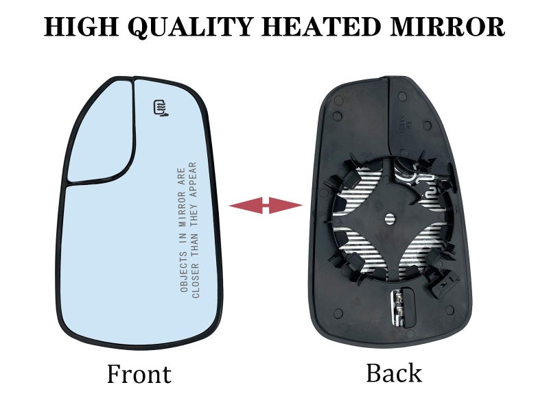 SKARUMMER Passenger Right Side Mirror Replacement for 2013 2014 2015 2016 2017 2018 2019 2020 Ford Fusion Side Mirror Glass - Side View Heated Convex Mirror with Blind Spot Rear Holder - Image 2