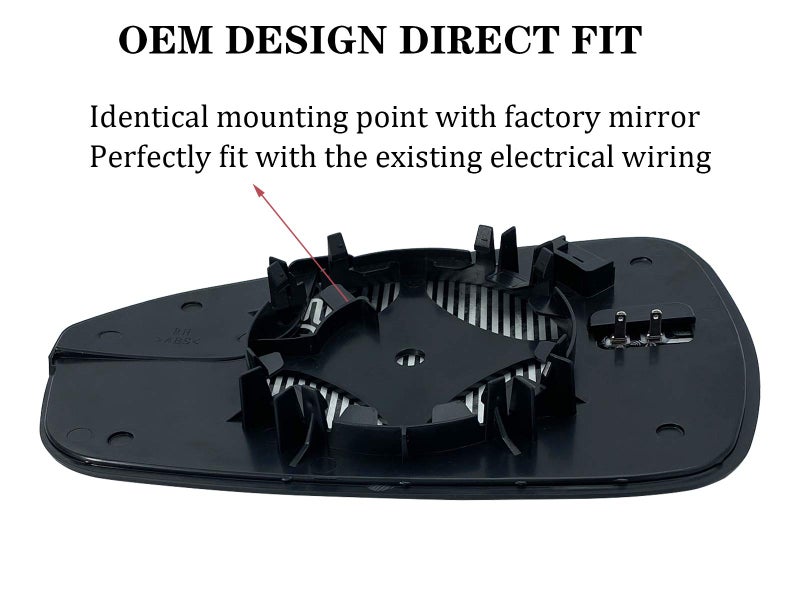 SKARUMMER Passenger Right Side Mirror Replacement for 2013 2014 2015 2016 2017 2018 2019 2020 Ford Fusion Side Mirror Glass - Side View Heated Convex Mirror with Blind Spot Rear Holder - Image 4