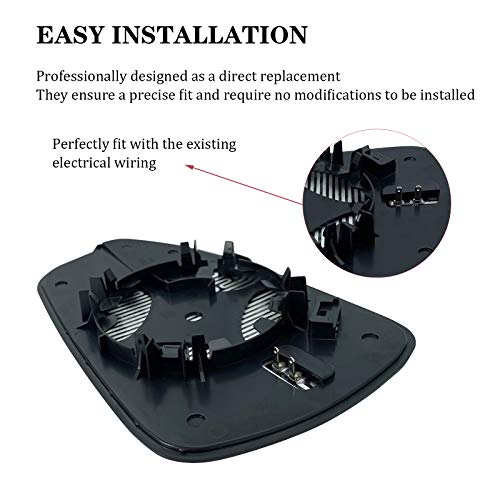 SKARUMMER Passenger Right Side Mirror Replacement for 2013 2014 2015 2016 2017 2018 2019 2020 Ford Fusion Side Mirror Glass - Side View Heated Convex Mirror with Blind Spot Rear Holder - Image 5