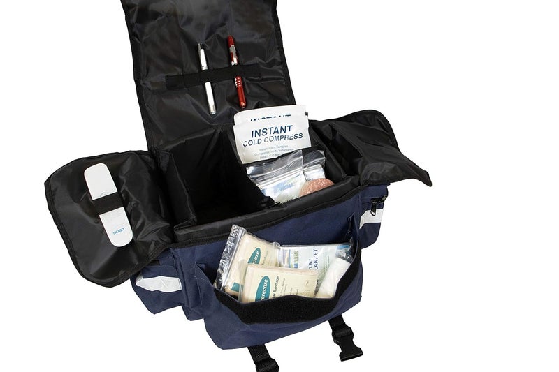 PRIMACARE حقيبة برايمكير KBRO74R للاستجابة الأولى للمهنيين في مجال الصدمات مجموعة متعددة الحجرات لحمل المستلزمات الطبية الطارئة حمراء 17 × 9 × 7 بوصات - Image 4