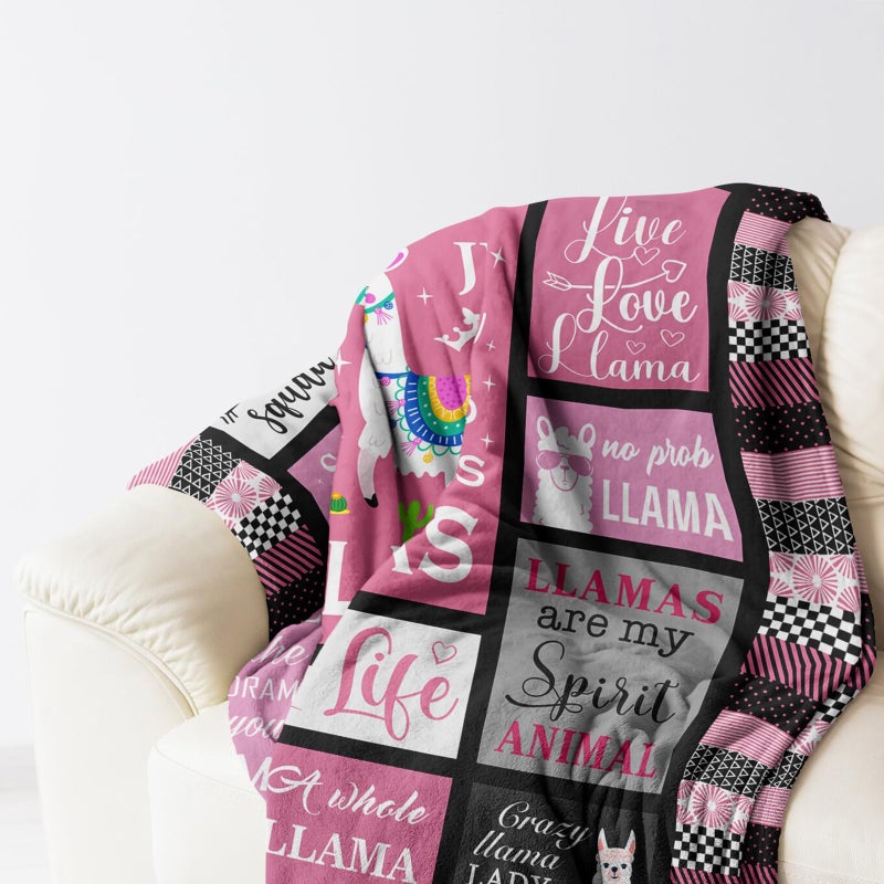 Mcurore Llama Gifts بطانية 60 "" X50 "" هدايا Llama للنساء للبنات Llama Lovers Mom Alpaca بطانية Llama Decor - Image 3